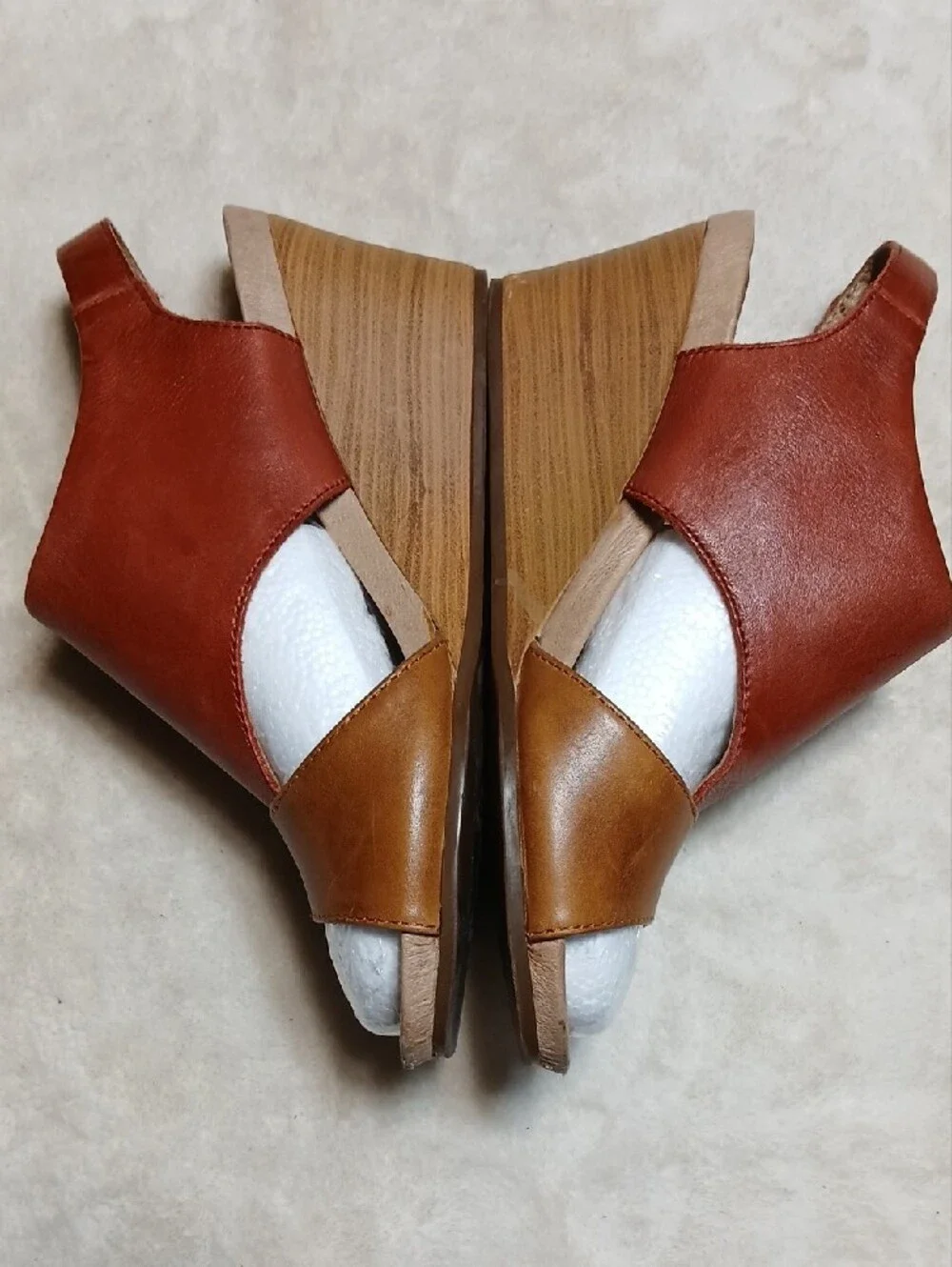 PIKOLINOS Two-Tone Brown and Tan Leather Slingback Sandals Size 38